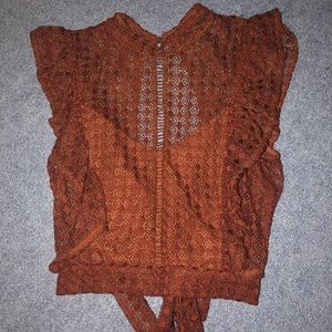 Burnt orange going out top